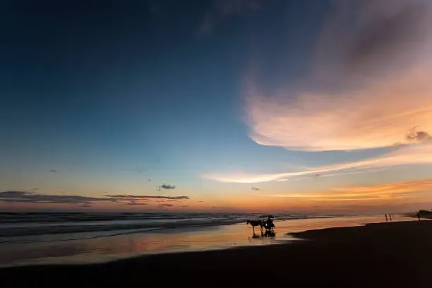foto suasana sore hari di pantai parang tritis