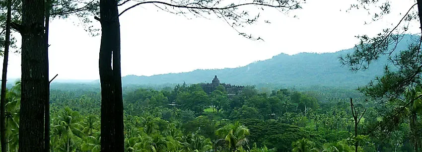 Gambar keindahan panorama di candi borobudur